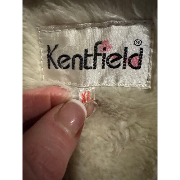 Vintage Sheepskin Shearling Coat in Gray and cream 3 button closing Kentfield XL - Picture 13 of 17